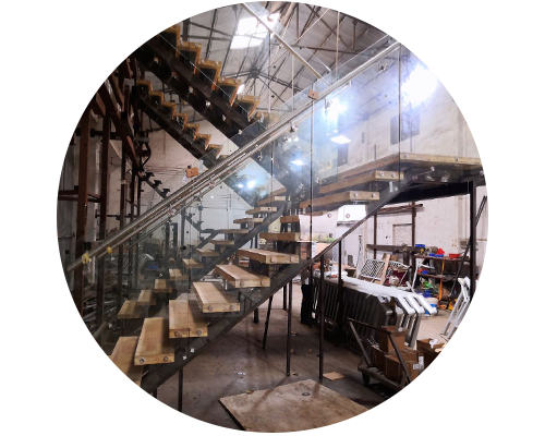 staircase for banner circle