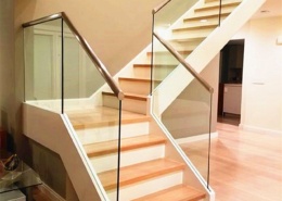 l shape-straight staircase with glass railing