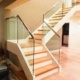 l shape-straight staircase with glass railing