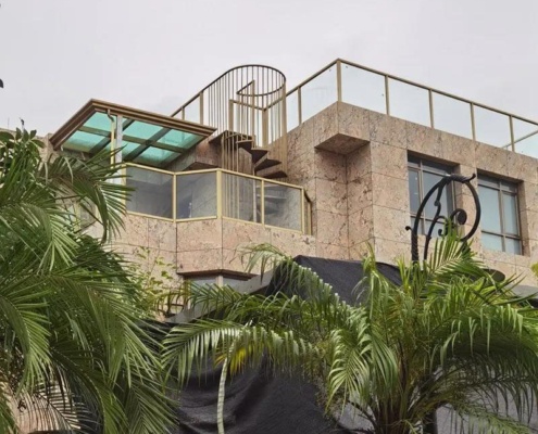 New Project-stainless steel brushed titanium birdcage staircase Case-stainless steel brushed titanium birdcage staircase